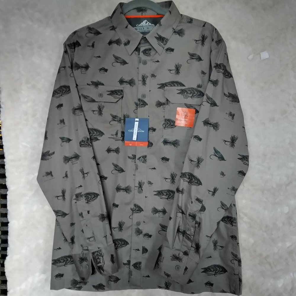CROFT & BARROW MEN'S QUICK DRY SHIRT SZ LG